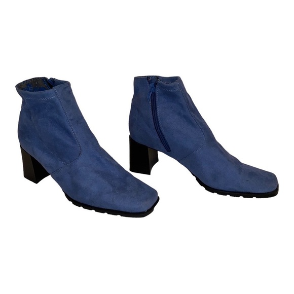 Markon Echona Suede Heeled Ankle Booties Women 8M Slip Resistant Slip On - Picture 13 of 14